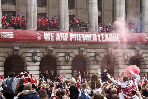 Fußball, England, Nottingham Forest, Feier nach Aufstieg in Premier League