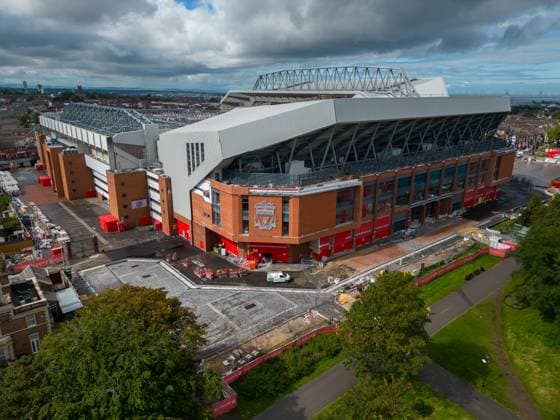 Fußball, England, FC Liverpool, Baustelle an der Anfield Road