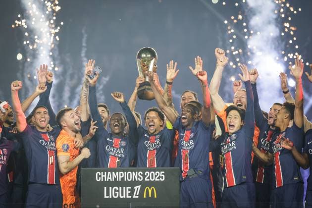 Fußball, Paris St. Germain feiert den Gewinn der Meisterschaft in Frankreich