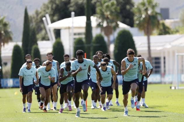 Fußball, Frankreich, Olympique Marseille, Training und Pressekonferenz