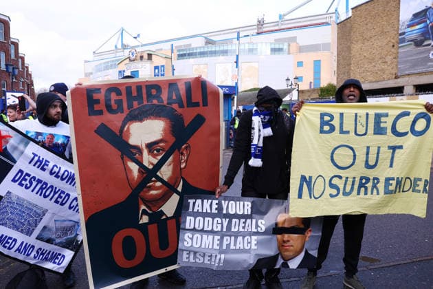 Fußball, England, FC Chelsea, Fanproteste gegen die Eigentümer des Vereins