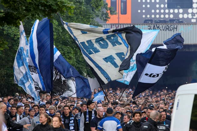 Fußball, 3. Liga, MSV Duisburg Fanmarsch