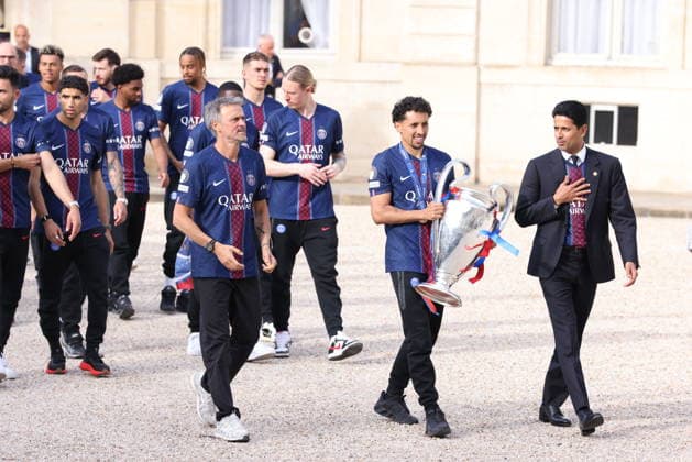 Fußball, CL, Empfang für Sieger Paris St. Germain im Elysee-Palast