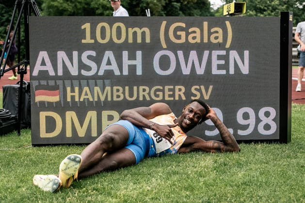Leichtathletik, Sparkassen Gala in Regensburg, Owen Ansah läuft Deutschen Rekord über 100m