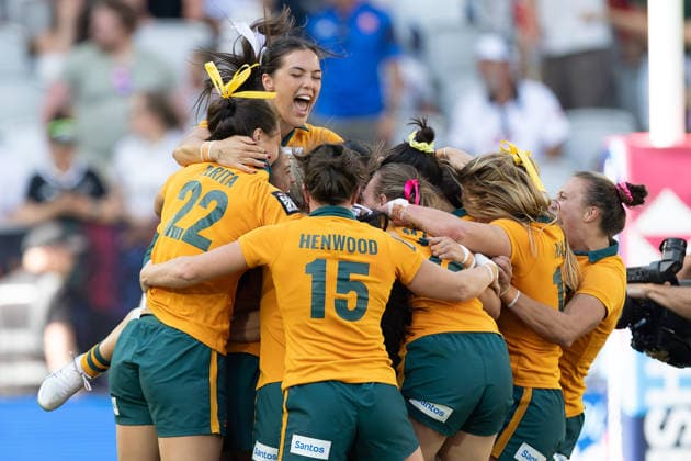Rugby, Frauen, Siebener-Rugby WM in Bordeaux, Finale, Neuseeland - Australien
