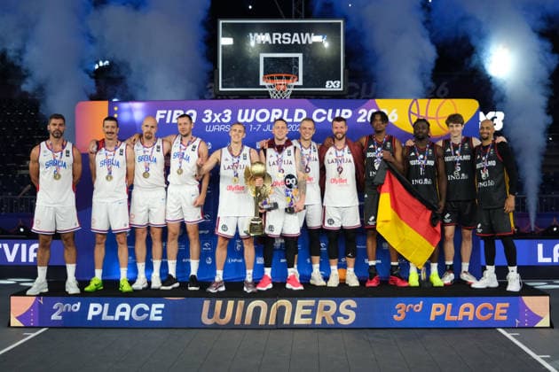 Basketball, FIBA 3x3 WM in Warschau, Serbien - Lettland