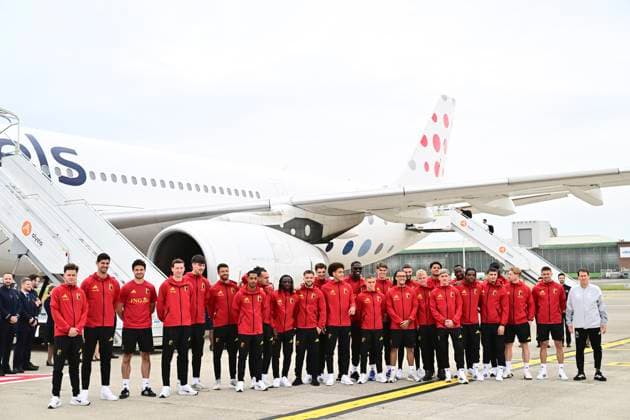 Fußball, FIFA WM 2026, Nationalteam Belgien, Abflug aus Brüssel