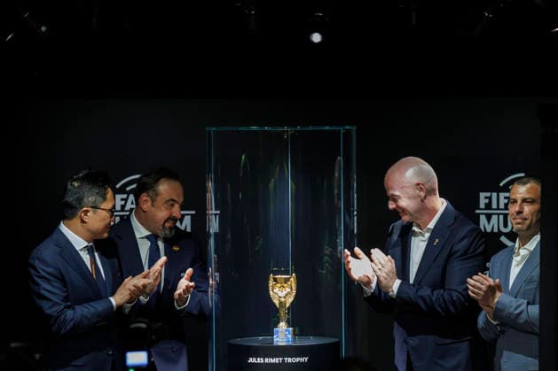 Fußball, FIFA WM 2026, Ausstellungseröffnung Legacies of Champions in New York mit Gianni Infantino