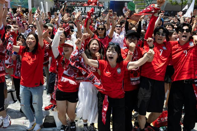 Fußball, FIFA WM 2026, Südkorea - Tschechien, Public Viewing in Seoul