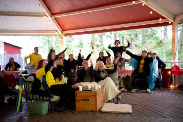 Fußball, FIFA WM 2026, Schweden - Tunesien, Public Viewing in Schweden