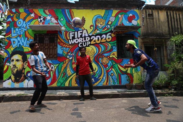 Fußball, FIFA WM 2026, WM Stimmung in Kolkata, Indien