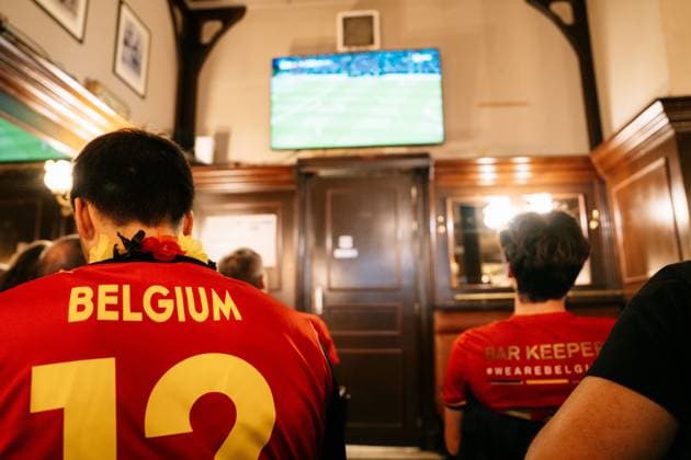 Fußball, FIFA WM 2026, Belgien - Ägypten, Public Viewing in Brüssel