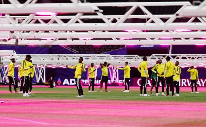 Fußball, FIFA WM 2026, Nationalteam Südafrika, Spielfeldbesichtigung