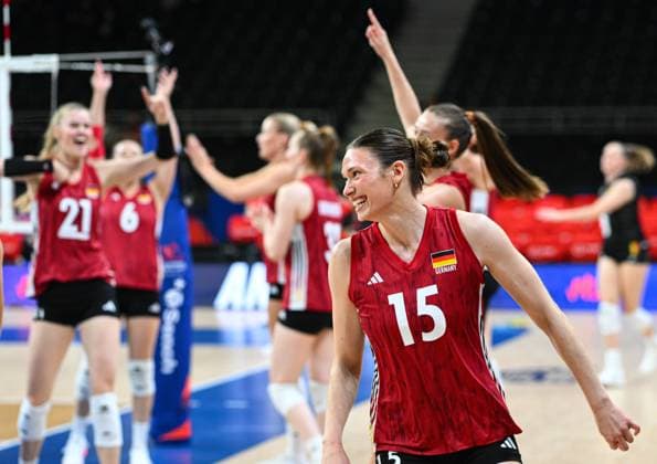 Volleyball, Frauen, Nations League, Deutschland - Belgien
