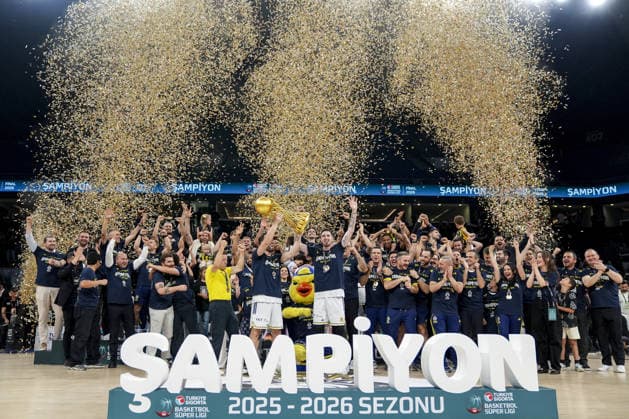 Basketball, Türkei, Super League, Fenerbahce Istanbul feiert die Meisterschaft