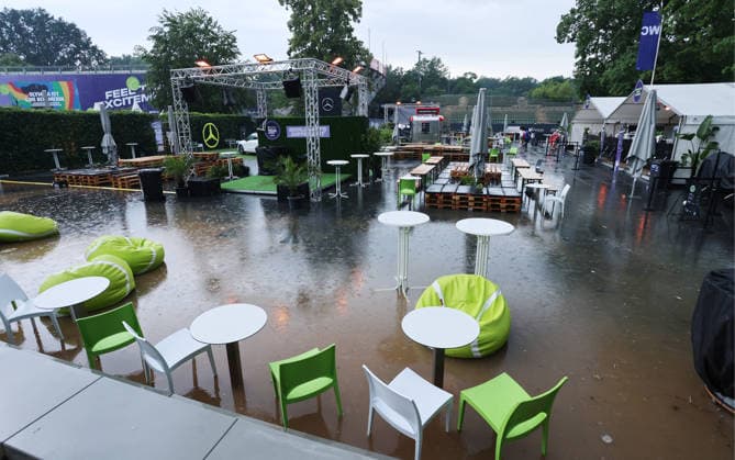 Tennis, WTA-Turnier in Berlin, Unwetter sorgt für zeitliche Verschiebung des Finales