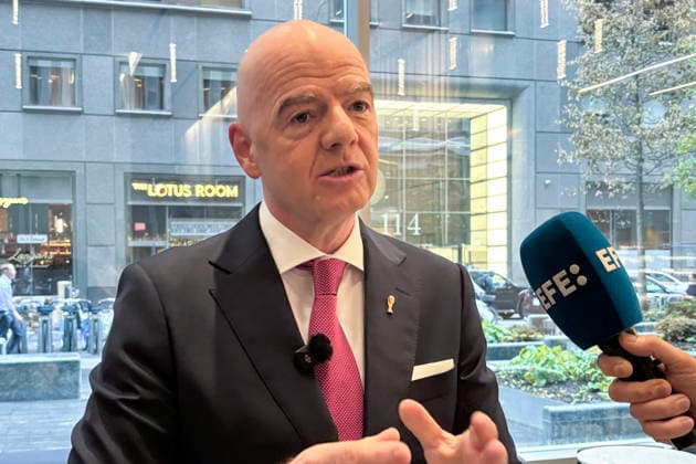 Fußball, FIFA WM 2026, Gianni Infantino gibt Pressestatement in New York