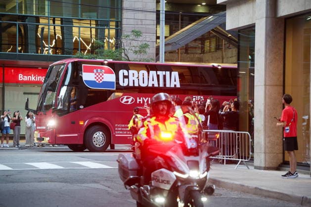 Fußball, FIFA WM 2026, Nationalteam Kroatien, Ankunft am Hotel in Toronto