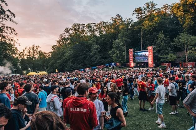 Fußball, FIFA WM 2026, Belgien - Senegal, Public Viewing in Brüssel