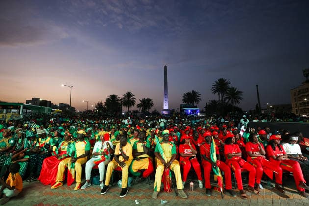 Fußball, FIFA WM 2026, Belgien - Senegal, Public Viewing in Dakar
