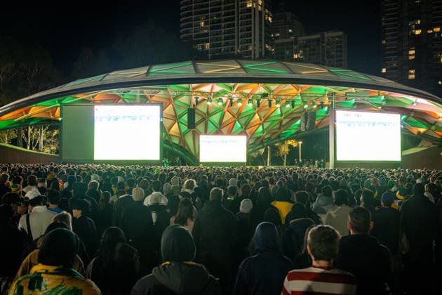 Fußball, FIFA WM 2026, Australien - Ägypten, Public Viewing in Sydney