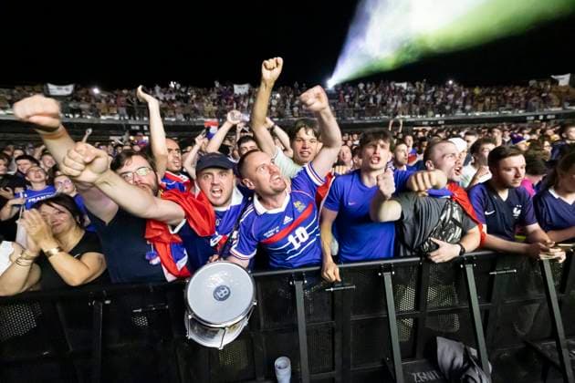Fußball, FIFA WM 2026, Frankreich - Marokko, Public Viewing in Lille