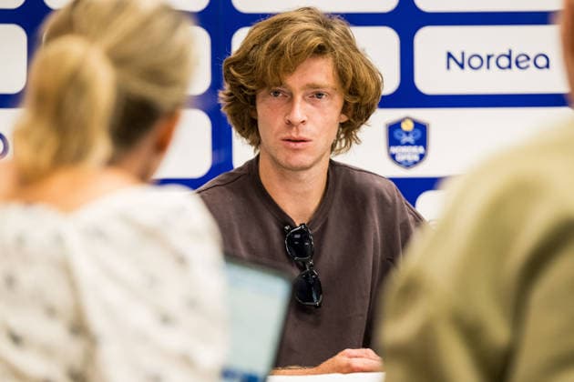 Tennis, ATP Turnier in Bastad, Andrey Rublev Pressekonferenz
