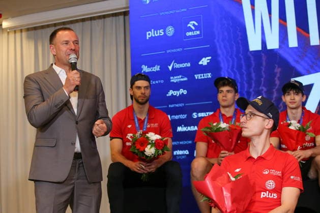 Volleyball, Nations League, Sieger Polen Ehrung in Warschau
