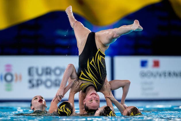 Schwimmen, EM in Paris, Synchronschwimmen, Frauen, Team Akrobatische Kür Finale
