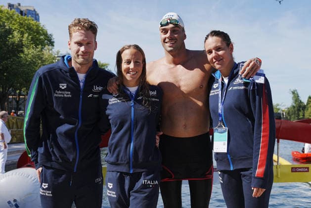Schwimmen, EM in Paris, Freiwasser, 4x1500m Mixed Staffel