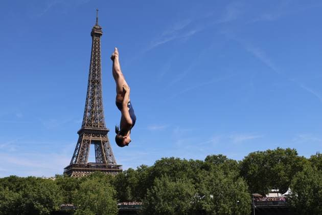 Schwimmen, EM in Paris, Wasserspringen, Frauen, 20m
