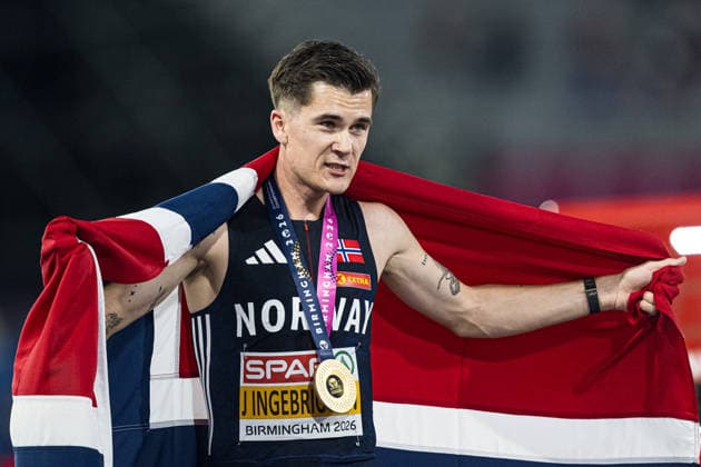 Leichtathletik, EM in Birmingham, 5000m, Männer, Europameister Jakob Ingebrigtsen