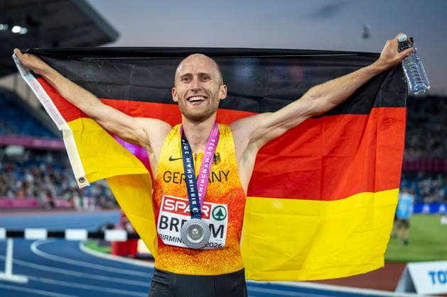 Leichtathletik, EM in Birmingham, 5000m, Männer, Florian Bremm gewinnt Silber
