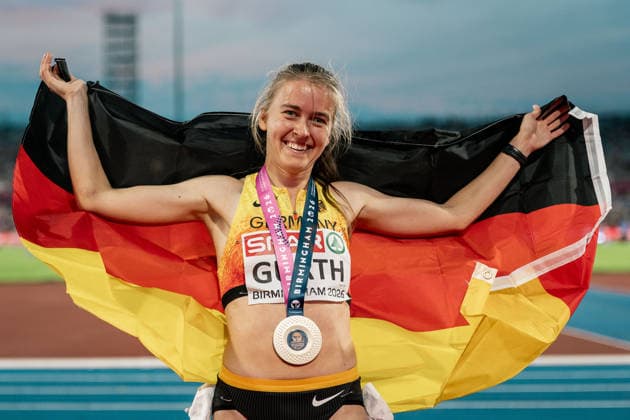 Leichtathletik, EM in Birmingham, Frauen, 3000m Hindernis, Olivia Gürth gewinnt Bronze