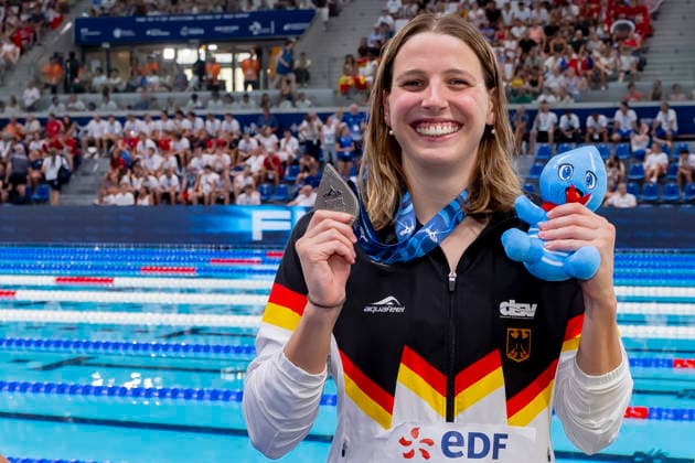 Schwimmen, EM in Paris, 100m Schmetterling, Angelina Köhler gewinnt Silber