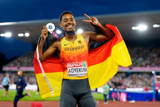 Leichtathletik, EM in Birmingham, 400m Hürden, Männer, Emil Agyekum gewinnt Silber