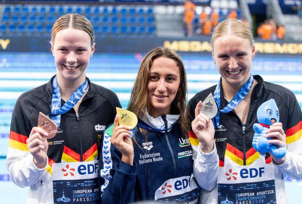 Schwimmen, EM in Paris, 1500m, Frauen, Isabel Marie Gose und Maya Werner gewinnen Silber und Bronze