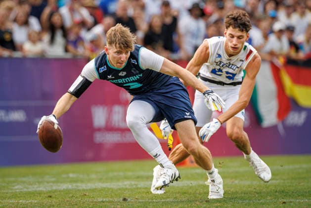 IFAF Flag Football WM in Düsseldorf, Männer, Italien - Deutschland