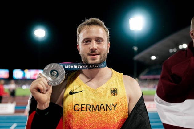 Leichtathletik, EM in Birmingham, Männer, Speerwurf, Nick Thumm gewinnt Silber