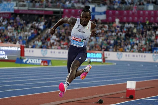 Leichtathletik, EM in Birmingham, Dreisprung, Männer, Europameister Andy Diaz