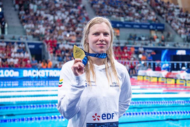 Schwimmen, EM in Paris, Frauen, 50m Brust, Europameisterin Ruta Meilutype