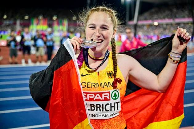 Leichtathletik, EM in Birmingham, Speerwurf, Frauen, Julia Ulbricht holt Silber