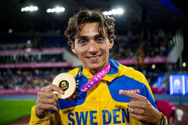 Leichtathletik, EM in Birmingham, Stabhochsprung, Männer, Europameister Armand Duplantis