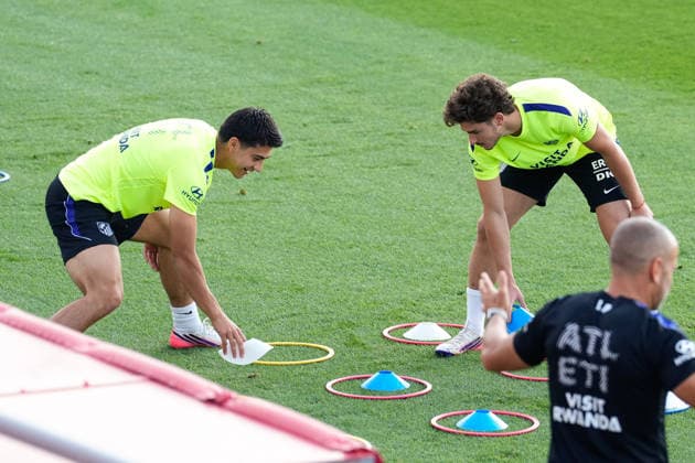 Fußball, Spanien, Atletico Madrid, Training und Pressekonferenz