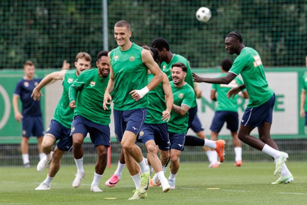 Fußball, CL Playoffs, SK Rapid Wien, Training und Pressekonferenz