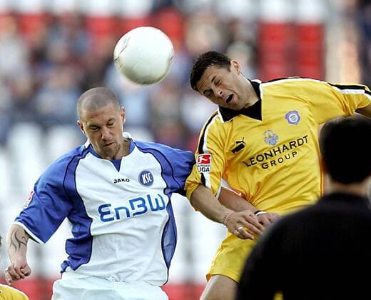 Fußball, 2. Bundesliga, Karlsruher SC - FC Erzgebirge Aue 0:1