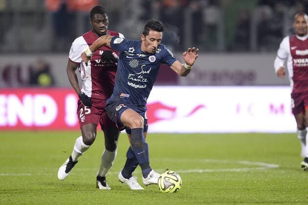 Fußball, Frankreich, Ligue 1, FC Metz - HSC Montpellier, Lucas Barrios mit drei Toren