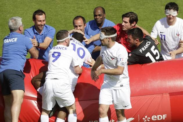 Blindenfußball, Länderspiel, Frankreich - Deutschland