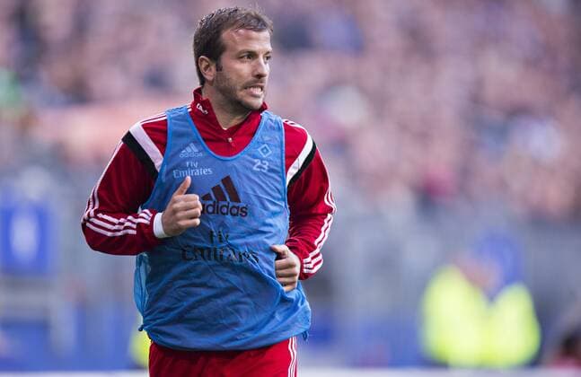 Fußball, Bundesliga-Relegation, Hamburger SV - Karlsruher SC, Rafael van der Vaart 90 Minuten auf der Bank