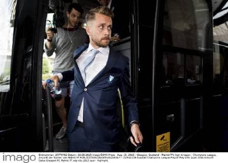 Fußball, Champions League Playoff, Ankunft Malmö FF in Glasgow